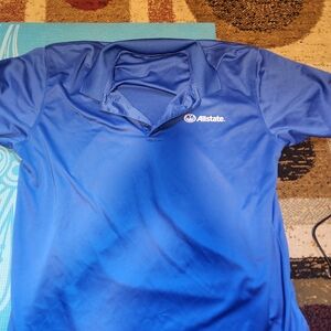 Allstate Insurance Blue Men's Polo Shirt Size Medium Short Sleeve